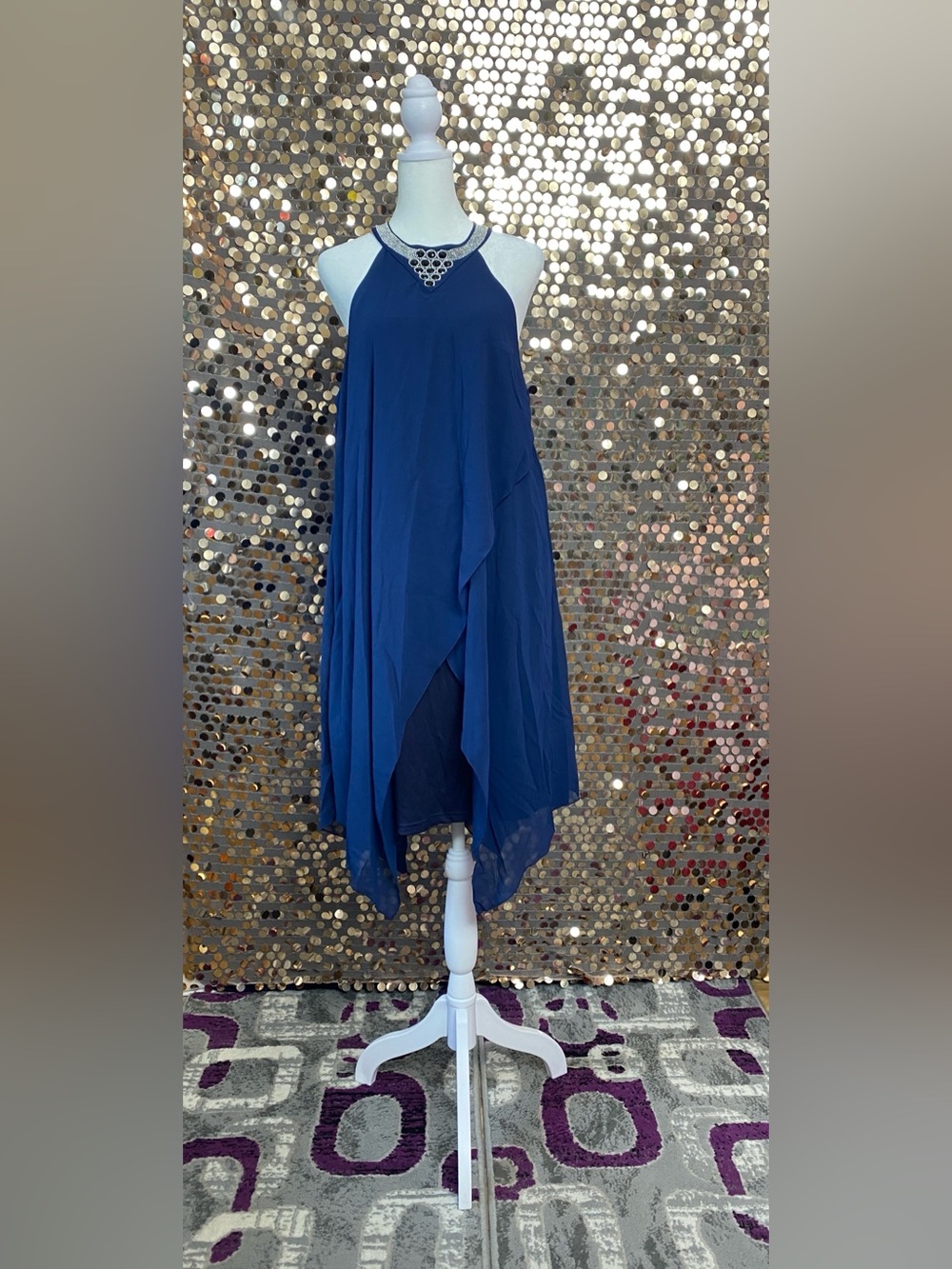 Navy Blue Evening Dress #1528